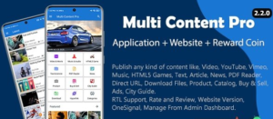 Multi Content Pro (Application and Website) v2.2.0