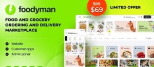 Foodyman v2023-13 - Multi-Restaurant Food and Grocery