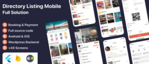 Listar FluxPro v1.2.5 - Flutter mobile directory listing & booking - Wordpress Backend